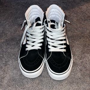 Vans leopard print, high tops, size 7 1/2 women, 6 in men